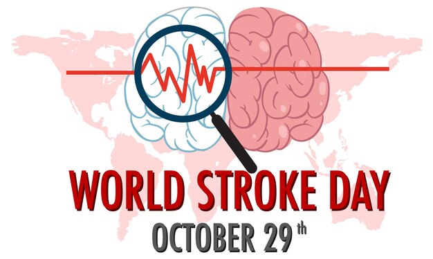 Vecteur conception de bannière de la journée mondiale de l'avc
