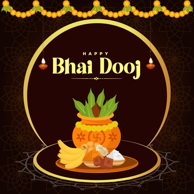 Conception De Bannière De Joyeux Modèle De Festival Indien Bhai Dooj