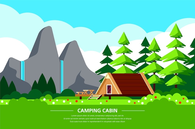 Conception De Bannière De Location De Cabine De Camping