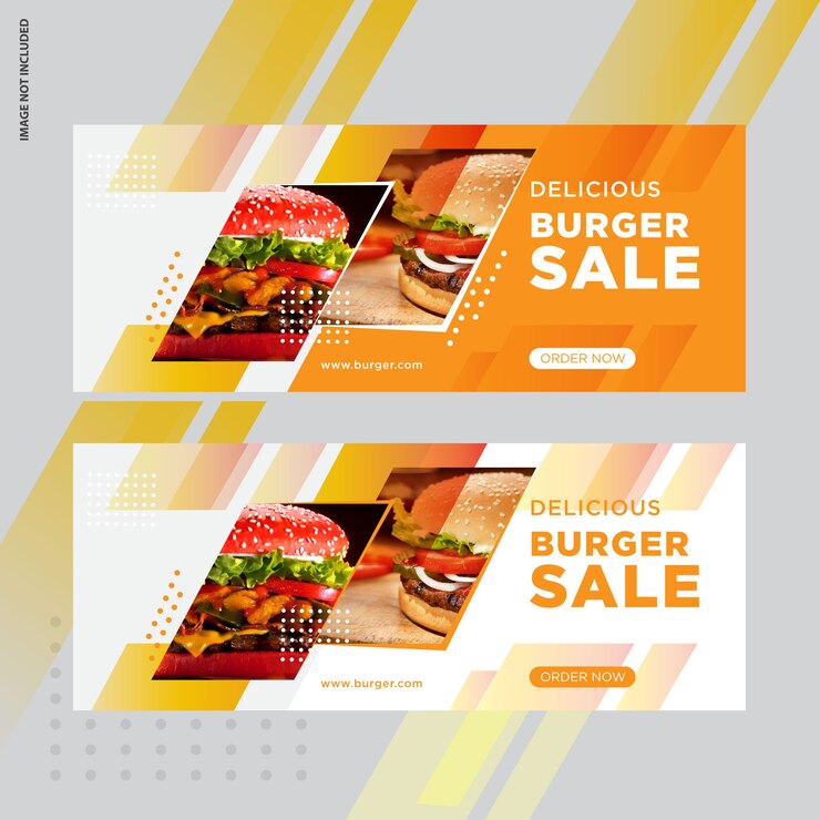 Vecteur conception de bannière de médias sociaux burger