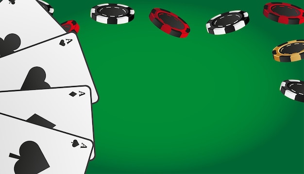 La conception de la bannière des médias sociaux du casino décorée de jetons de poker