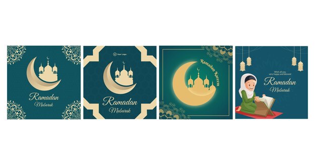 Conception De Bannière Pour Le Festival Ramadan Mubarak