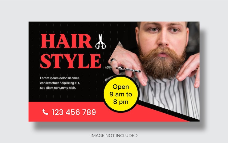 Vecteur conception de bannière de salon de coiffure vecteur modifiable et prêt à imprimer