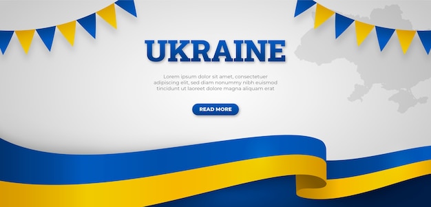 Conception de bannière ukrainienne réaliste