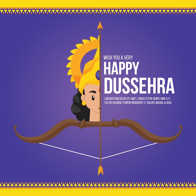 La conception de la bannière vous souhaite un très bon modèle de festival indien de Dussehra
