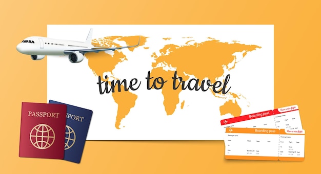 Conception d'une bannière de voyage Concept d'une offre de voyage de vacances Illustration touristique vectorielle