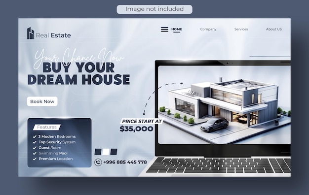 Vecteur conception d'une bannière web ou d'une page d'atterrissage pour la vente de maisons immobilières