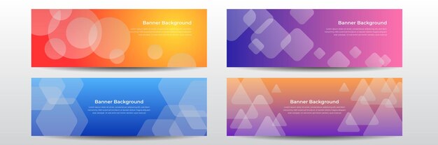Conception de bannière Web, en-tête de modèle pour le site. Ensemble d'en-tête ou de bannière de site Web abstrait