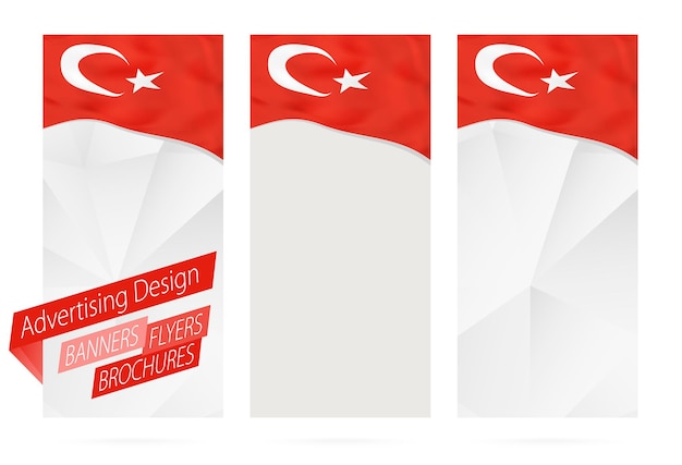 Conception De Bannières Flyers Brochures Avec Le Drapeau De La Turquie