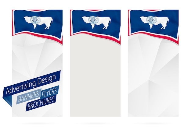 Conception De Bannières Flyers Brochures Avec Wyoming State Flag