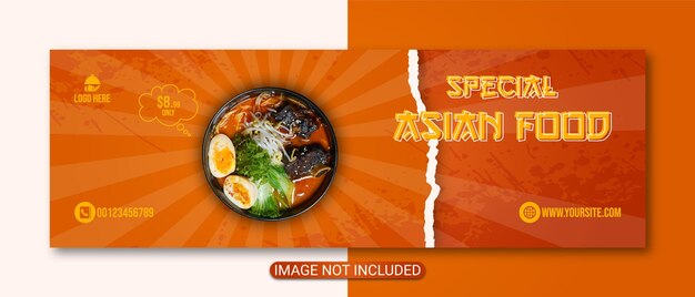 Conception De Bannières Publicitaires Spéciales Pour La Cuisine Asiatique Sur Les Médias Sociaux