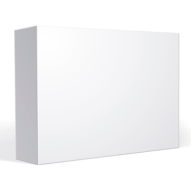 Conception de boîte blanche de paquet isolée sur fond blanc, modèle pour la conception de votre paquet, placez votre image sur la boîte en mode multiplication, illustration vectorielle eps 8.