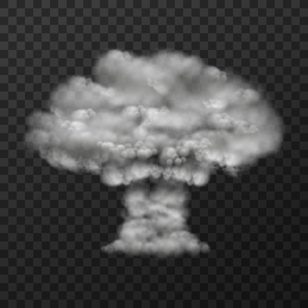 La conception de la bombe explose Illustration vectorielle de champignon de fumée isolée sur fond transparent