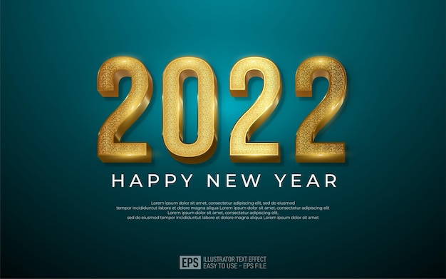 Conception De Bonne Année 2022 En Numéro D'or De Luxe