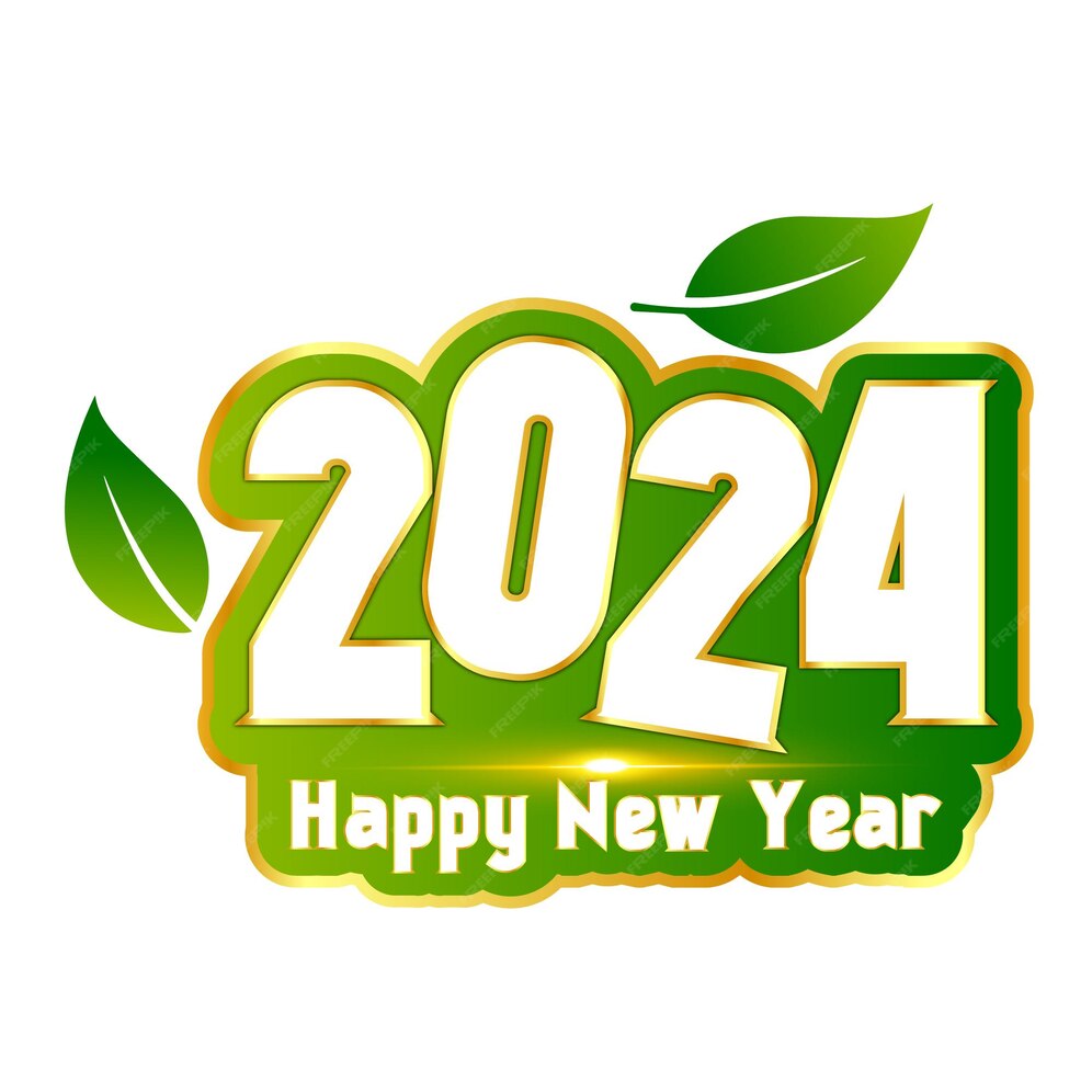 Conception De Bonne Année 2024 Avec Une Couleur écologique Verte