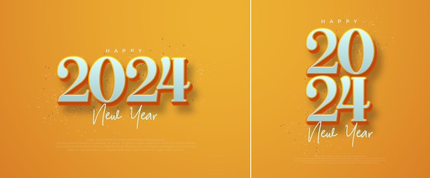 Conception De Bonne Année 2024 Avec Des Numéros De Script 3d Sur Fond Rouge Conception De Vecteur Premium Pour Affiches Bannières Calendrier Et Salutations