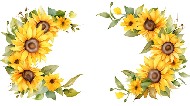 Conception De Bordure De Tournesol