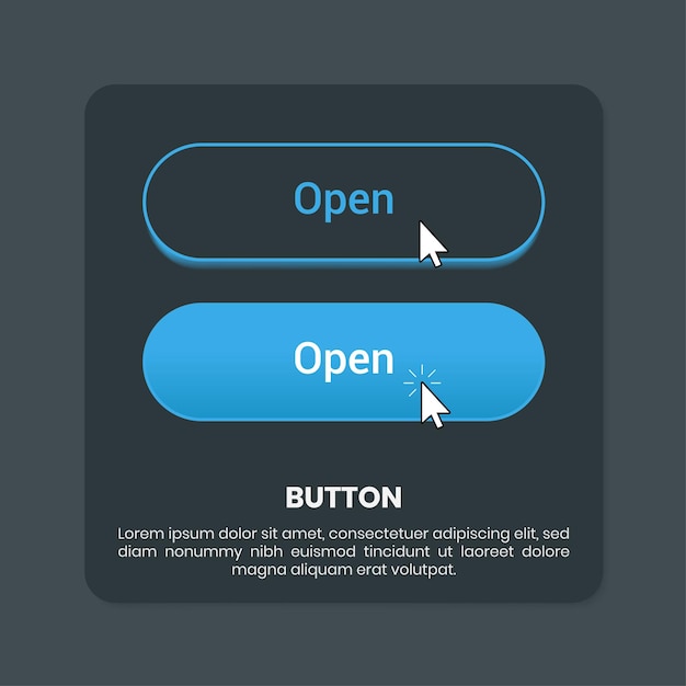 Conception De Boutons De Thème Sombre Pour L'interface Utilisateur