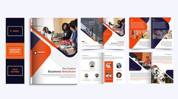 Vecteur conception de brochure de 8 pages