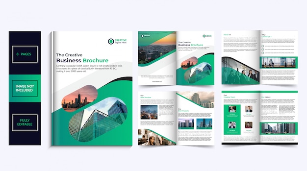 Vecteur conception de brochure de 8 pages