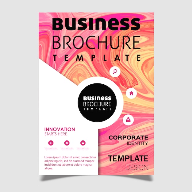 Conception De Brochure D'affaires De Texture De Marbre