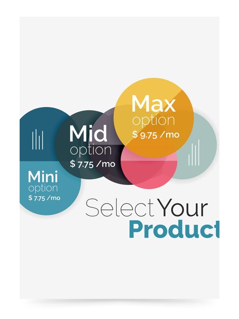Vecteur conception de brochure de couverture d'entreprise avec diagramme d'options sélectionnées
