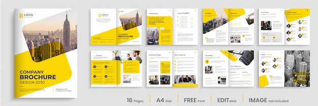 Conception de brochure d'entreprise minimale, mise en page de modèle de brochure créative