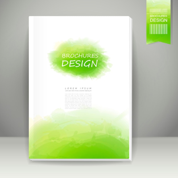 Conception De Brochure De Style Aquarelle En Vert