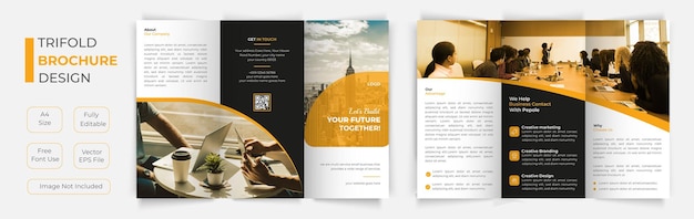 Vecteur conception d'une brochure tripla créative d'entreprise vectorielle