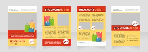 Vecteur conception de brochure vierge d'annonce de vente à venir ensemble de modèles avec espace de copie pour le texte collection de rapports d'entreprise prédéfinis 4 pages papier modifiables ubuntu bold raleway polices régulières utilisées