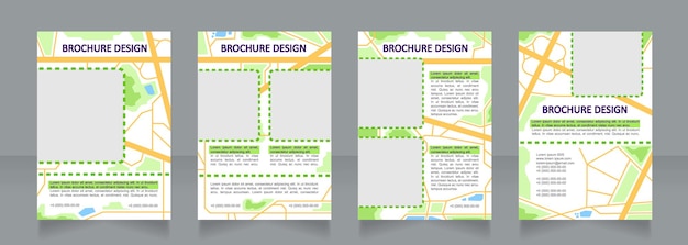 Conception De Brochure Vierge Blanche D'urbanisme. Routes Urbaines. Modèle Défini Avec Espace De Copie Pour Le Texte. Collection De Rapports D'entreprise Prédéfinis. 4 Pages Papier Modifiables. Calibri, Polices Arial Utilisées