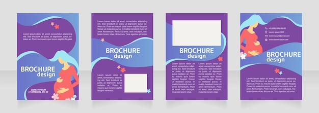 Conception De Brochure Vierge Pour La Première Fois De Maman. Modèle Défini Avec Espace De Copie Pour Le Texte. Collection De Rapports D'entreprise Prédéfinis. 4 Pages Papier Modifiables. Arrondi Mplus 1c Bold, Polices Nunito Light Utilisées