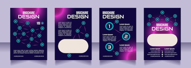 Conception de brochure vierge de promotion de la numérisation. Ensemble de modèles avec espace de copie pour le texte. Collection de rapports d'entreprise prédéfinis. 4 pages papier modifiables. Polices Bebas Neue, Audiowide, Roboto Light utilisées