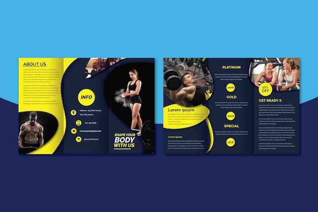 Conception de brochures de salle de sport