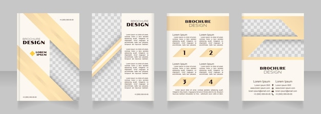 Conception de brochures vierges sur la réglementation fiscale Ensemble de modèles avec espace de copie pour le texte Collection de rapports d'entreprise prédéfinis 4 pages papier modifiables Syncopate Poller One Arial Polices régulières utilisées