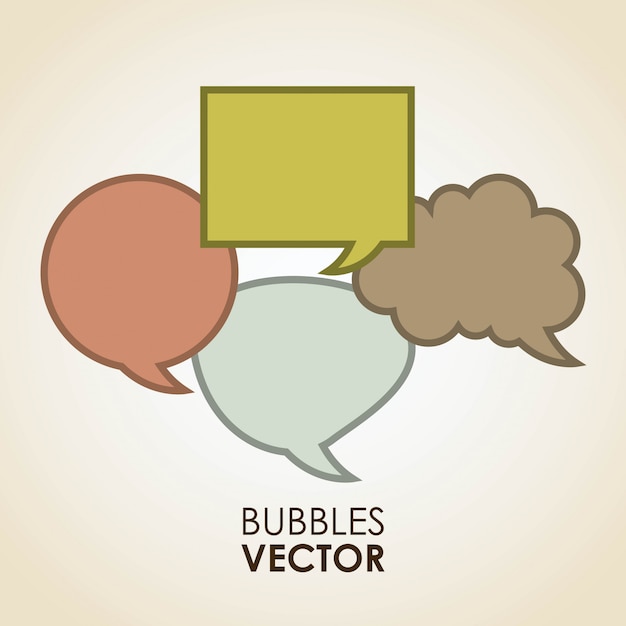 Vecteur conception de bulles au cours de l'illustration vectorielle sur fond beige