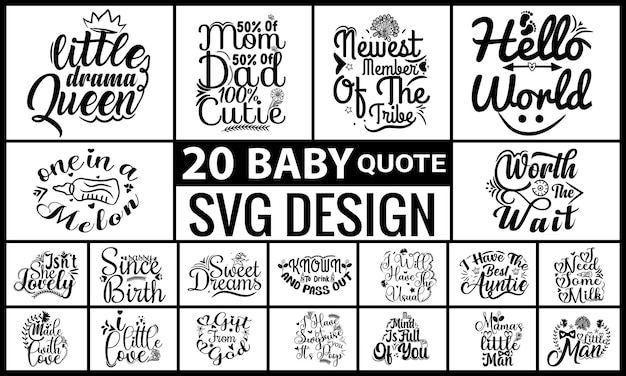 Conception De Bundle Svg Citation Bébé