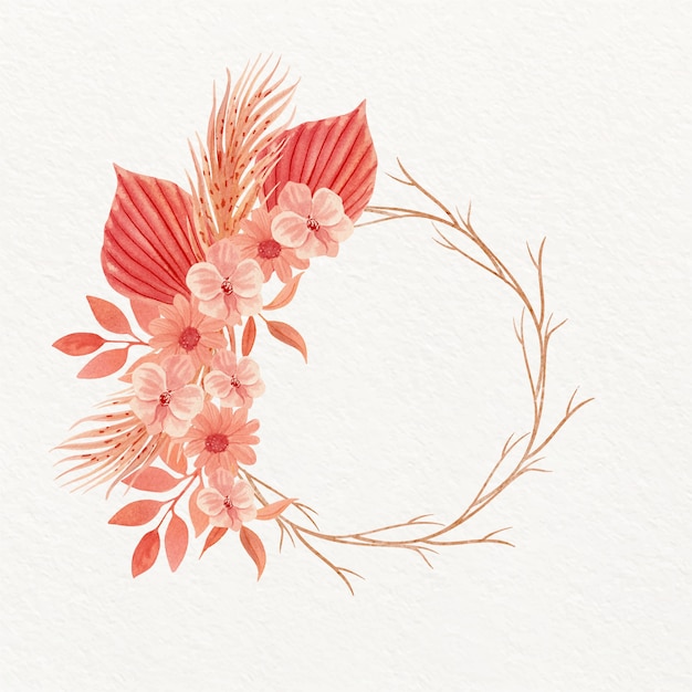 Conception de cadre boho aquarelle