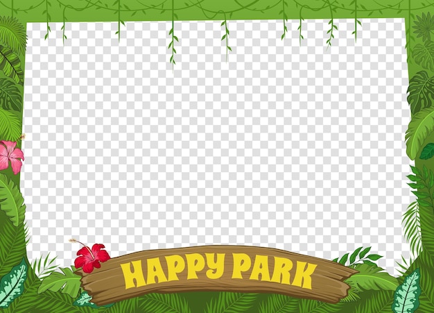 Vecteur conception de cadre de happy tropical park