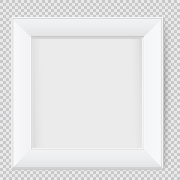 Conception de cadre photo carré de présentation avec ombre sur fond transparent Support de bannière de carte 3D sur une table vierge propre et isolée Illustration vectorielle EPS 10 pour photo image texte promotionnel