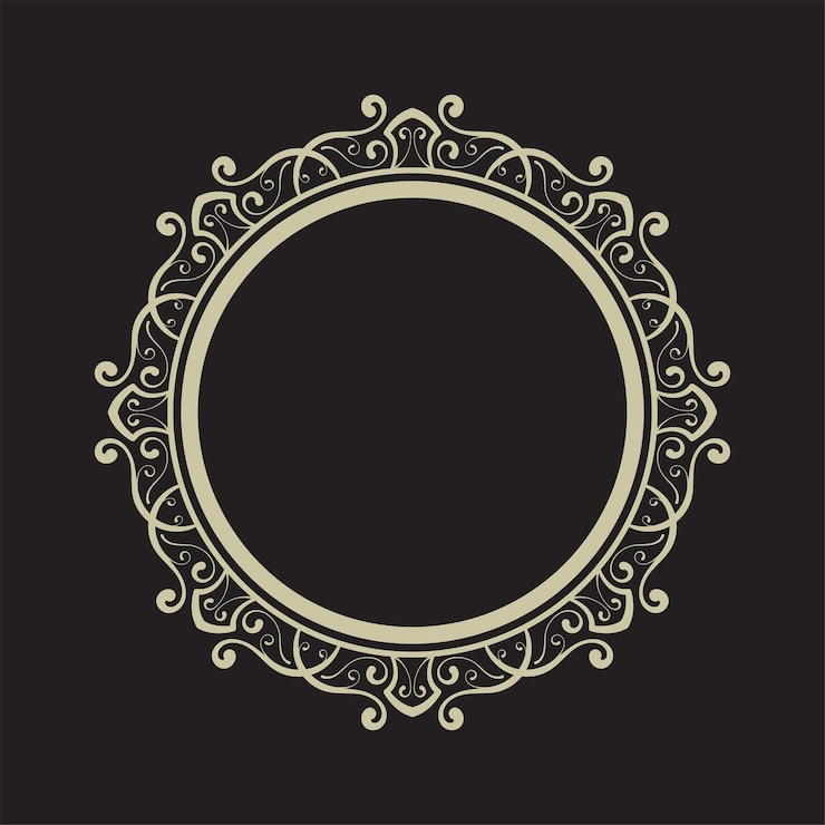 Vecteur conception d'un cadre rond ornemental pour le logo et le texte