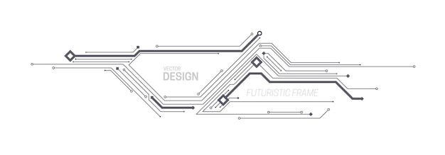 Conception De Cadre Technologique Avec Circuit Imprimé Ou Motif De Puce