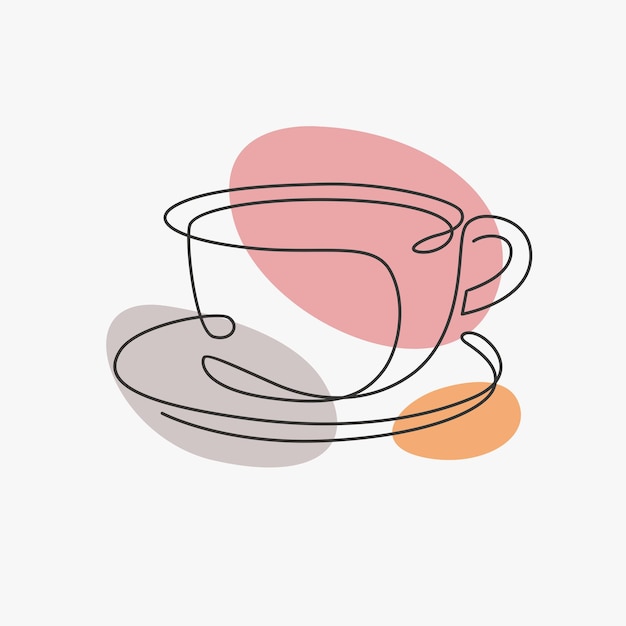 Conception de café dans un style d'art en ligne unique