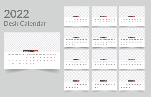 Conception De Calendrier De Bureau 2022