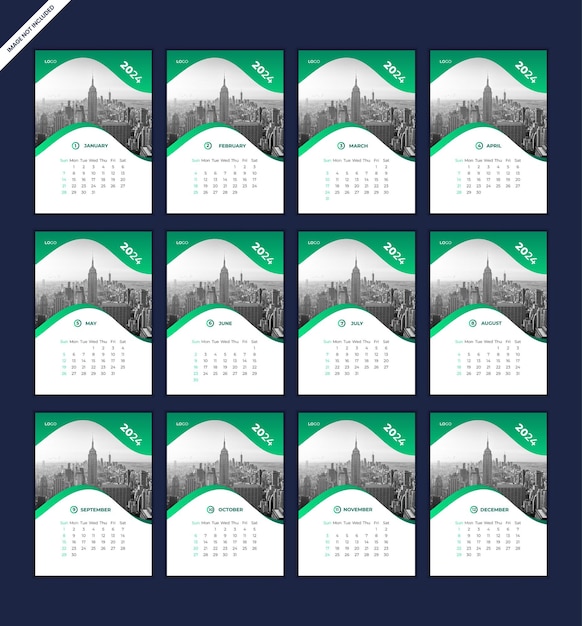 Conception De Calendrier Magnétique Vectoriel 2024