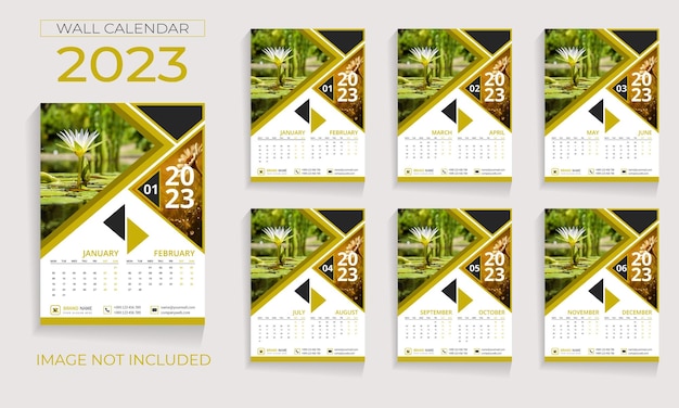 Vecteur conception de calendrier mural moderne 2023 pour le nouvel an