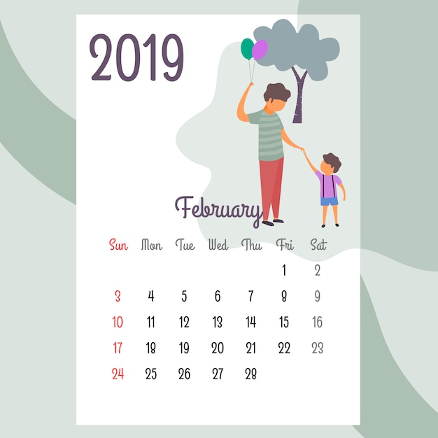 Conception De Calendrier Pour 2019. Belle Conception De Calendrier Pour 2019