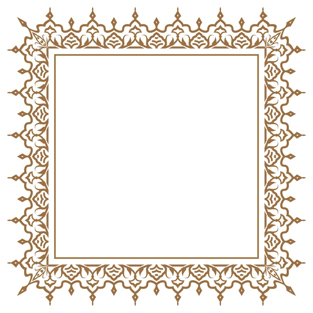 Vecteur conception carrée de bordure ornée dans un style arabesque