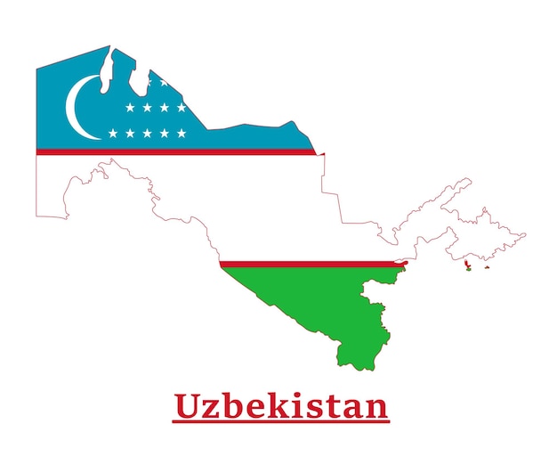 Conception De Carte De Drapeau National De L'ouzbékistan, Illustration Du Drapeau De Pays De L'ouzbékistan à L'intérieur De La Carte