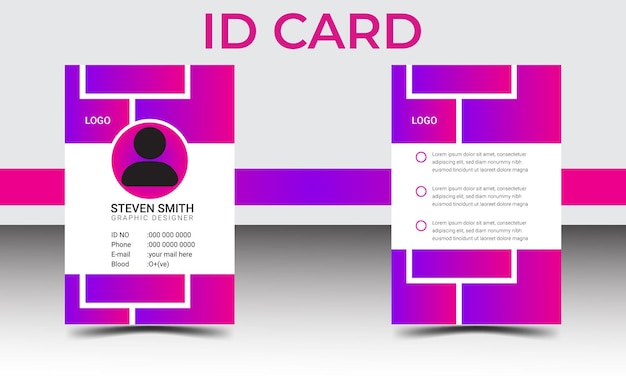 Vecteur conception de carte d'identité abstraite créative moderne conception de carte d'identité vectorielle élégante
